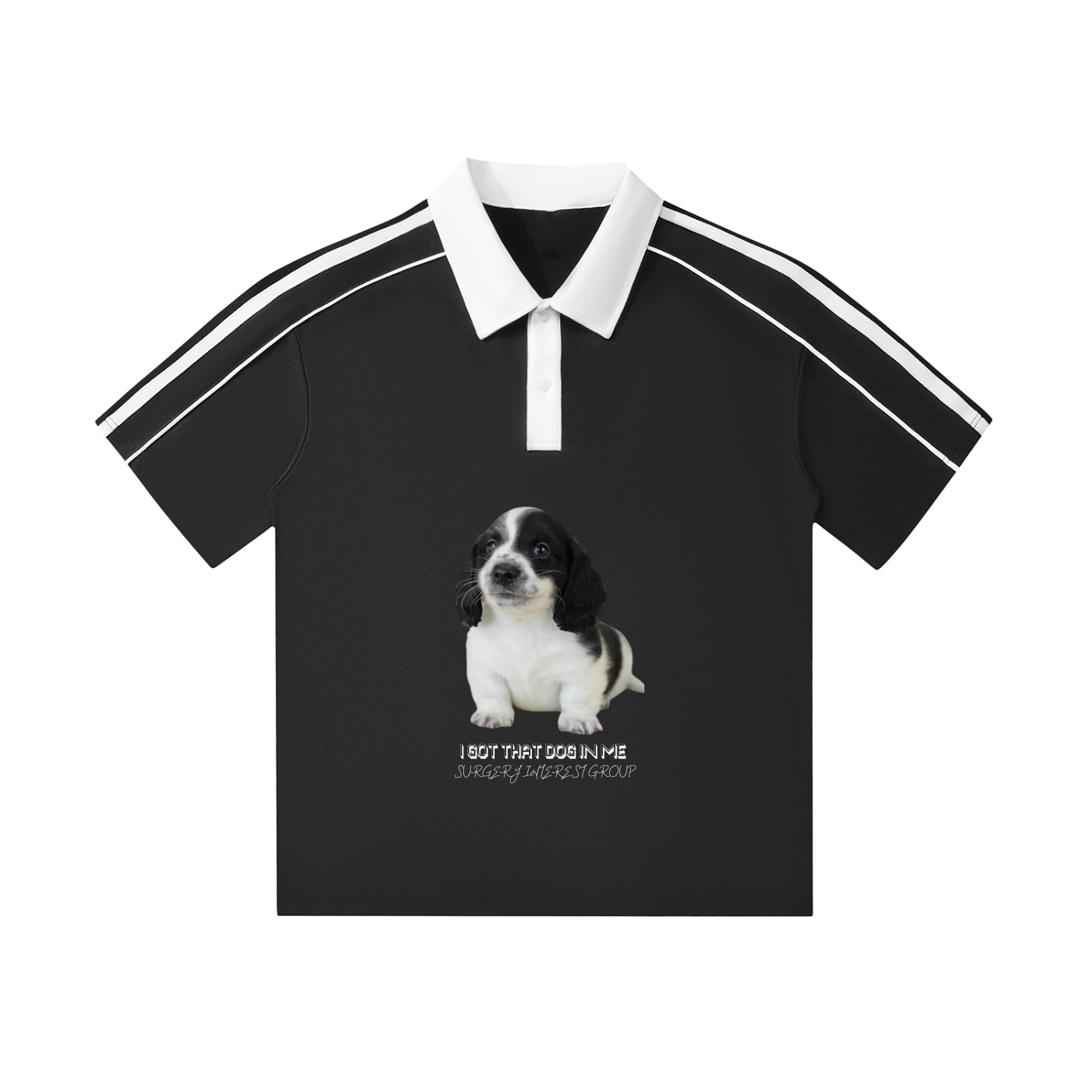 Contrast Collar Short-Sleeve Polo Shirt